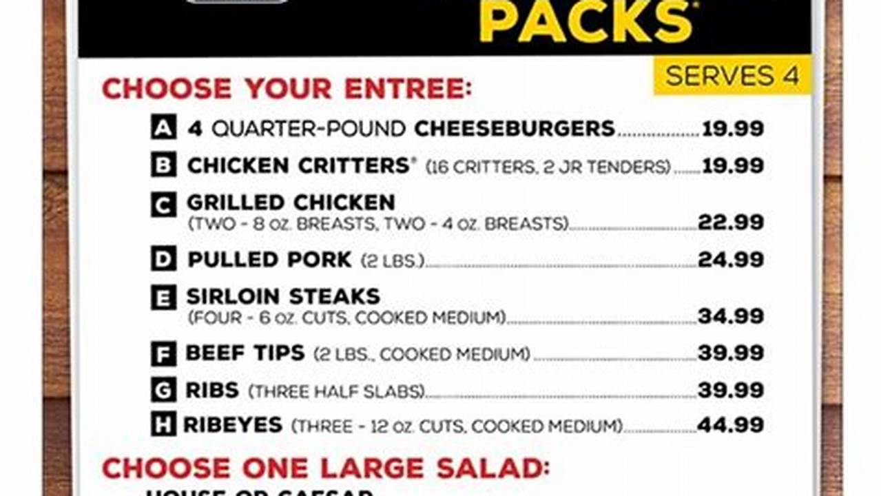 Texas Roadhouse Family Meals $35