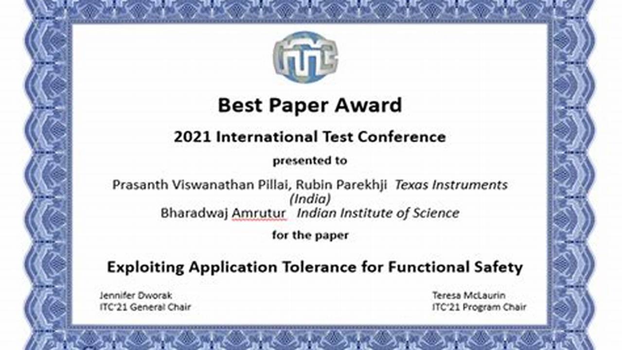 The 2022 Technical Symposium Best Paper Awards Were By Track, 2024