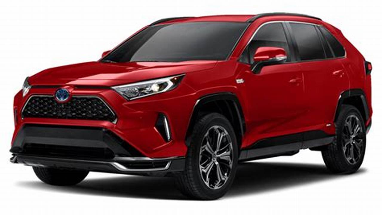 The 2024 Toyota Rav4 Prime Xse In Supersonic Red With A Black Metallic Roof., 2024