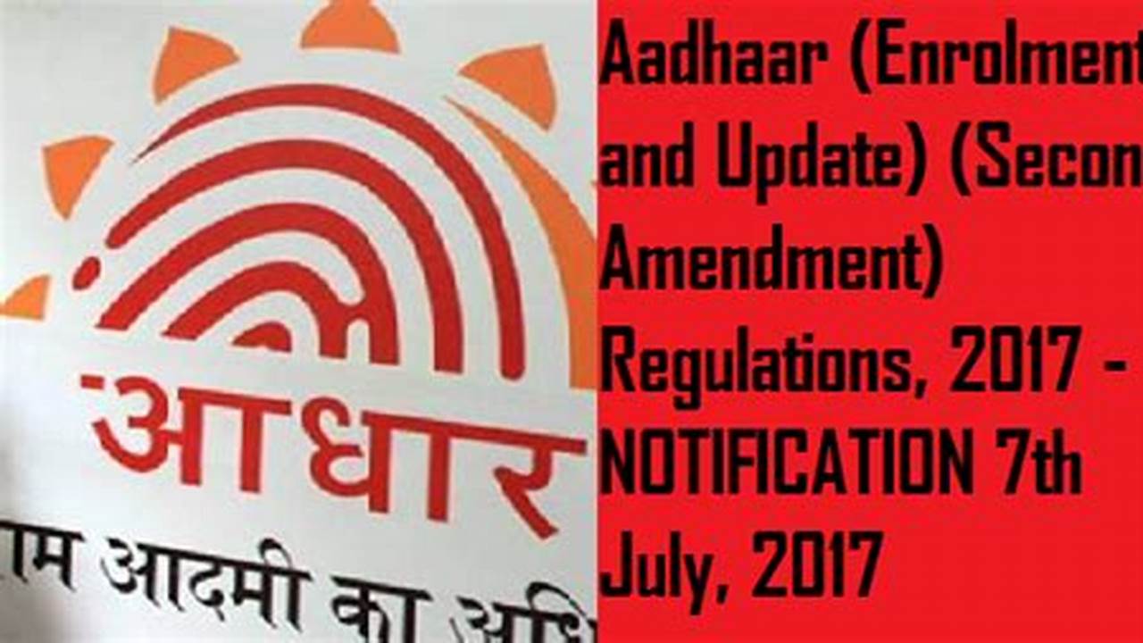 The Aadhaar (Enrolment And Update) Second Amendment Regulations, 2024 Introduce Crucial Changes Affecting Enrolment, Updates, And Cases Requiring Aadhaar Number Omission., 2024