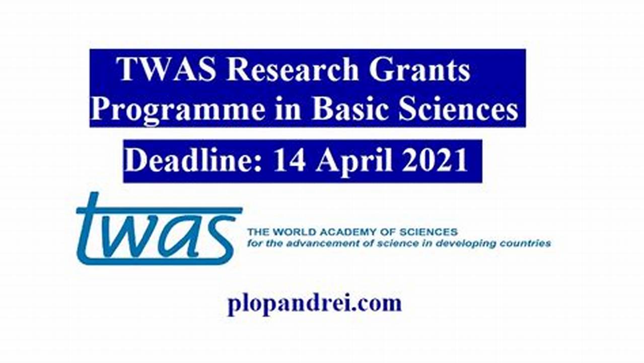 The Calls For 2024 Twas Research Grants In Basic Sciences—One For Individuals And One For Groups—Will Open On 1St February 2024., 2024