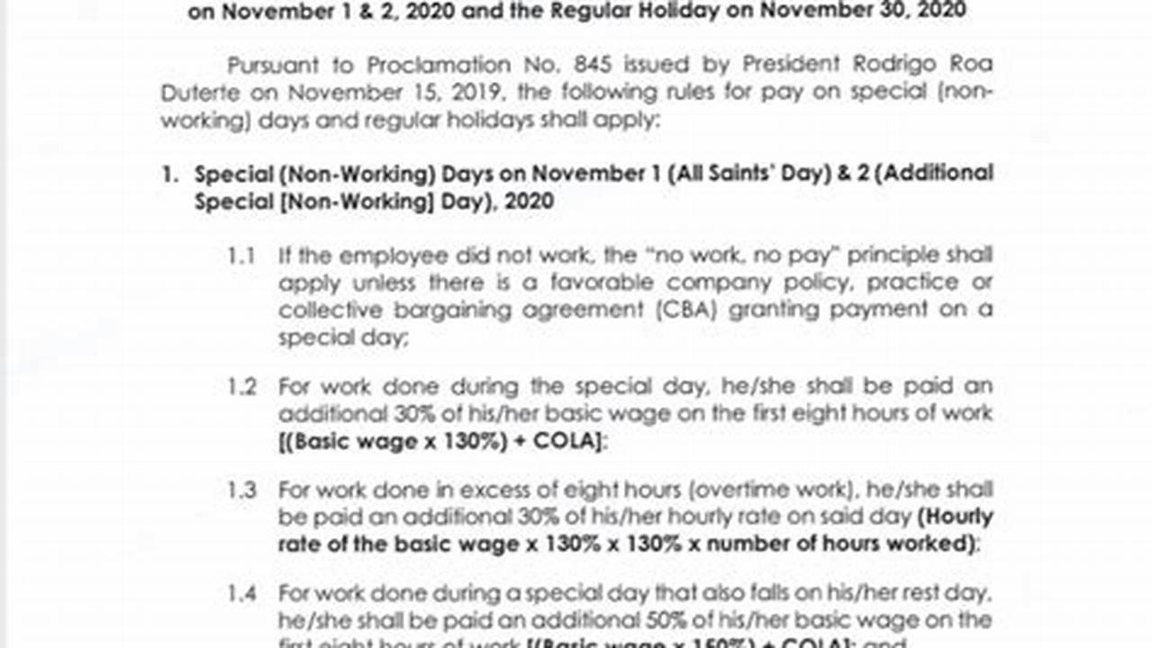 The Computation For The Holiday Wage Rates Was Issued By The Department Of Labor And Employment (Dole) On Memorandum Circular No., 2024