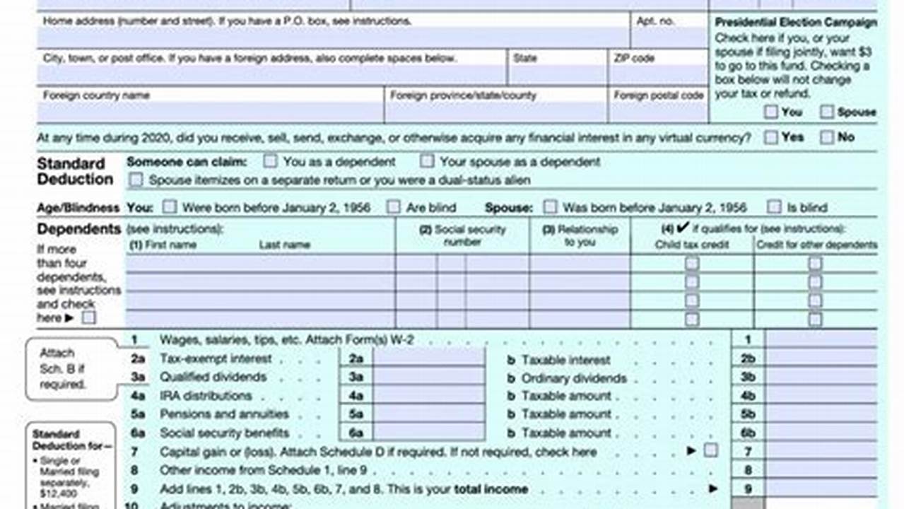 The Deadline This Tax Season For Filing Form 1040, U.s., 2024