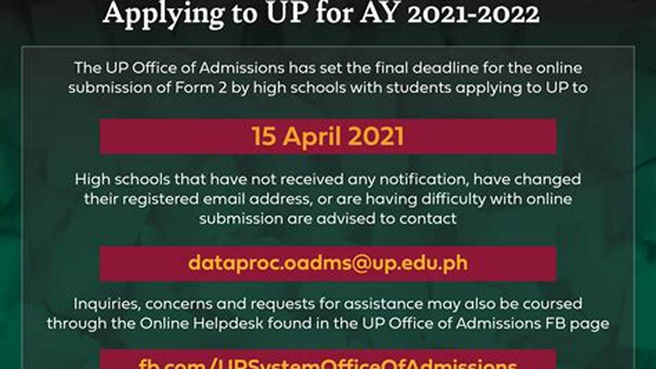 The Deadline To Apply Online Is April 15., 2024