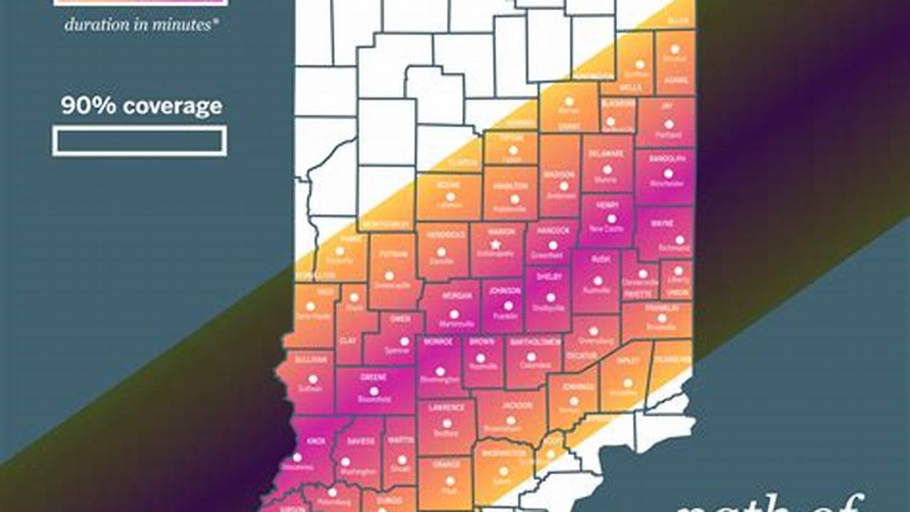 The Grey Lines Show The Path Of Totality Entering And Exiting Indiana., 2024