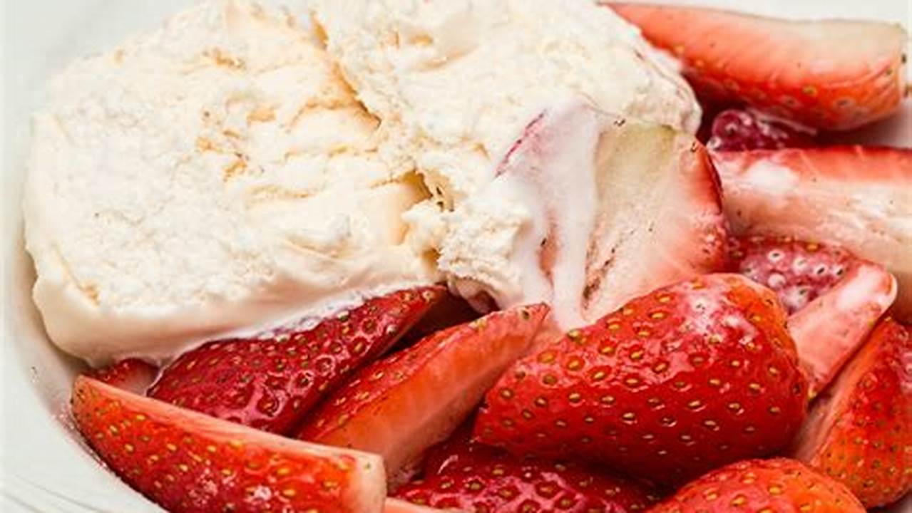 The Ice Cream Is Made With Ripe, Red, Churned Juicy Strawberries And A Bit Of Sugar And Then Frozen With Fresh Ice Cream., 2024