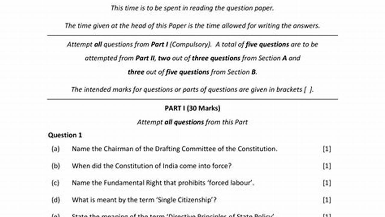 The Icse Class 10 History And Civics Specimen Paper 2024 Pdf Is An Important Study Material For Cisce Board Exams., 2024
