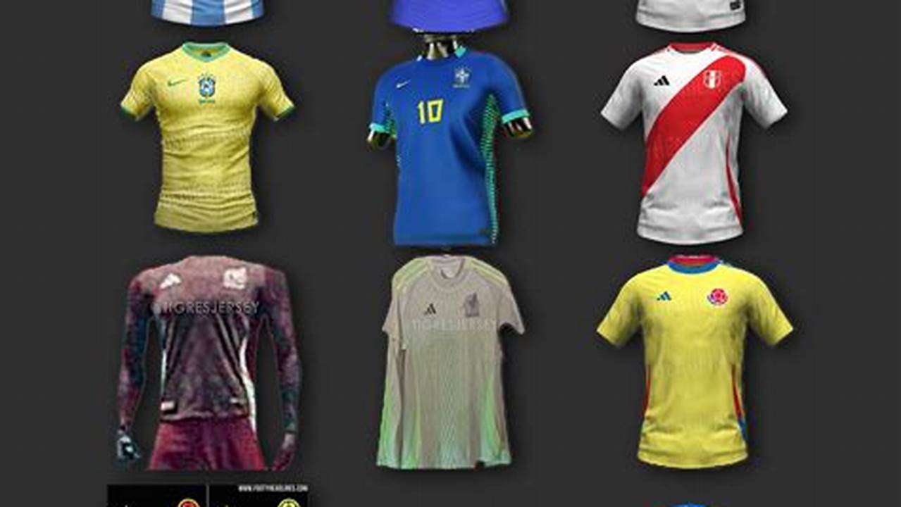 The Leaked 2024 Copa America Kit Indicates A More Balanced Design, With The Gold Adidas Three Stripes Adorning The Upper Right Side Of The Chest., 2024
