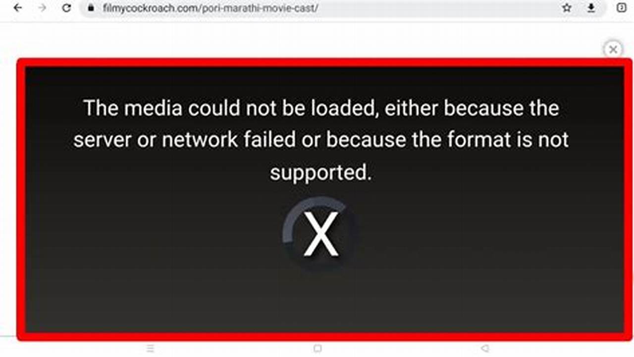 The Media Could Not Be Loaded, Either Because The Server Or Network Failed Or Because The Format., 2024