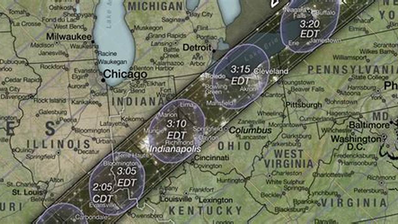The Moon’s Shadow On April 8, 2024 Will Cross Ohio In Just 11 Minutes., 2024