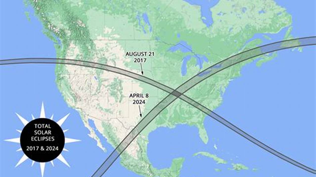 The Moon’s Shadow Path Will Make Landfall On Mexico’s Pacific Coast, Cross The United States From Texas To Maine, And Exit., 2024