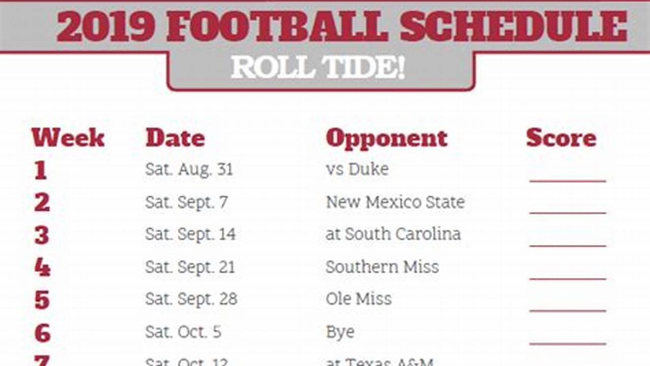 The Official 2024 Softball Schedule For The Alabama Crimson Tide., 2024