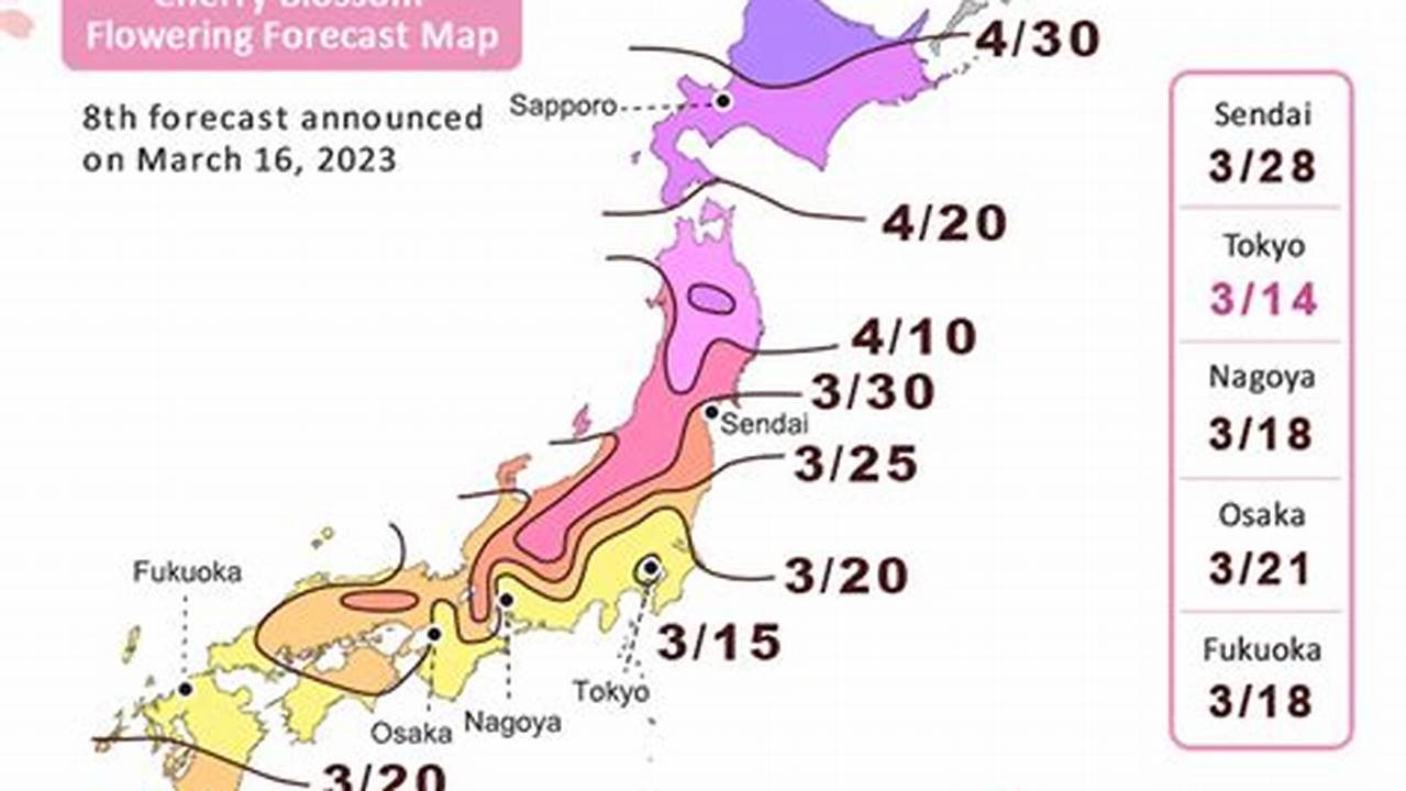The Official Cherry Blossom Forecast For 2024 Has Been Released., 2024
