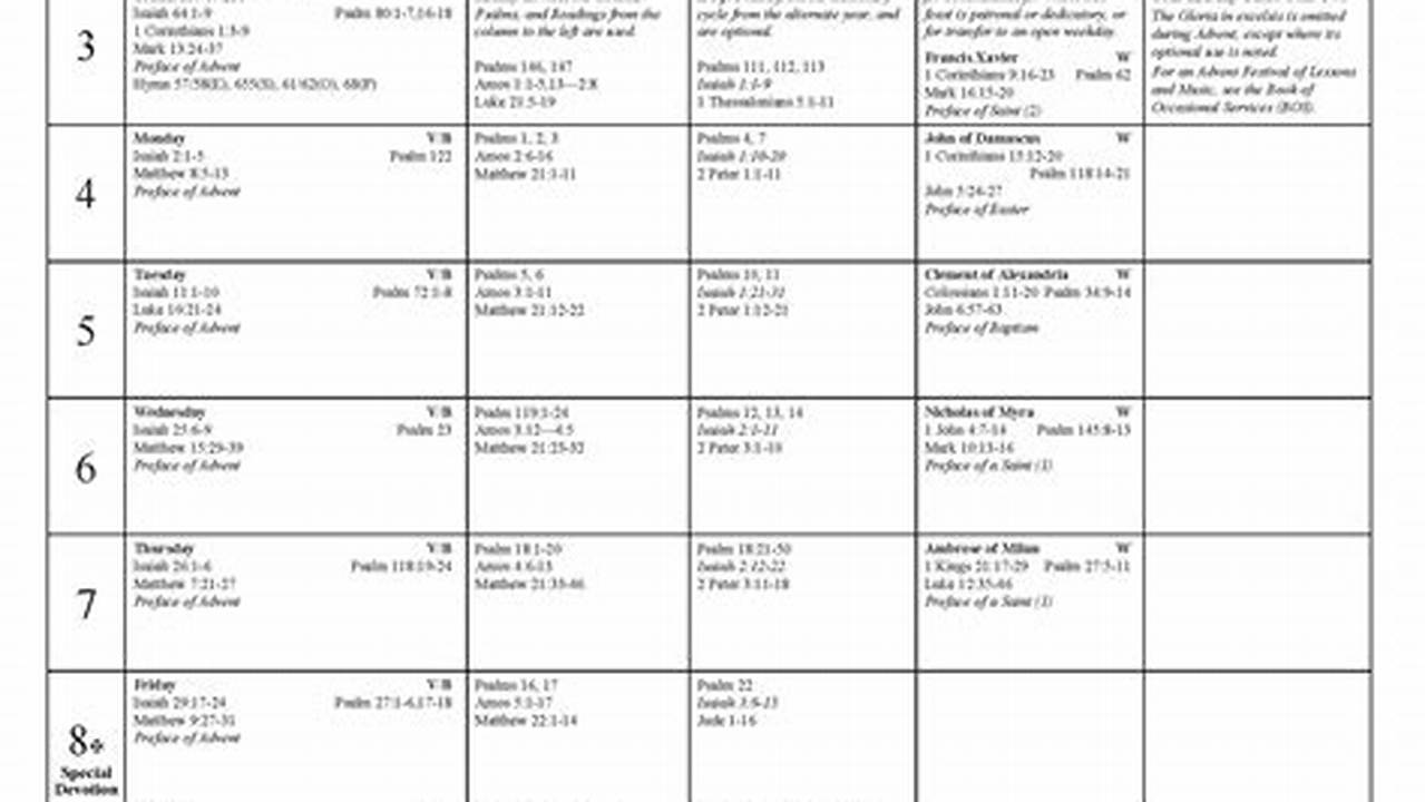 The Principal Service Lectionary (Which Is Drawn From The Revised Common Lectionary) Is Intended For Use At The Principal Service Of The Day (Whether This Service Is Holy Communion Or Some Other Authorized Form)., 2024