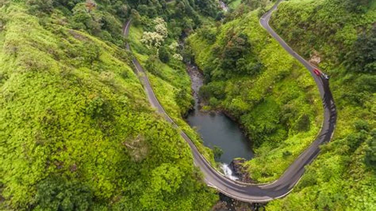 The Road To Hana, Or The Hana Highway, Runs Along The Northwest Coast Of Maui., Images