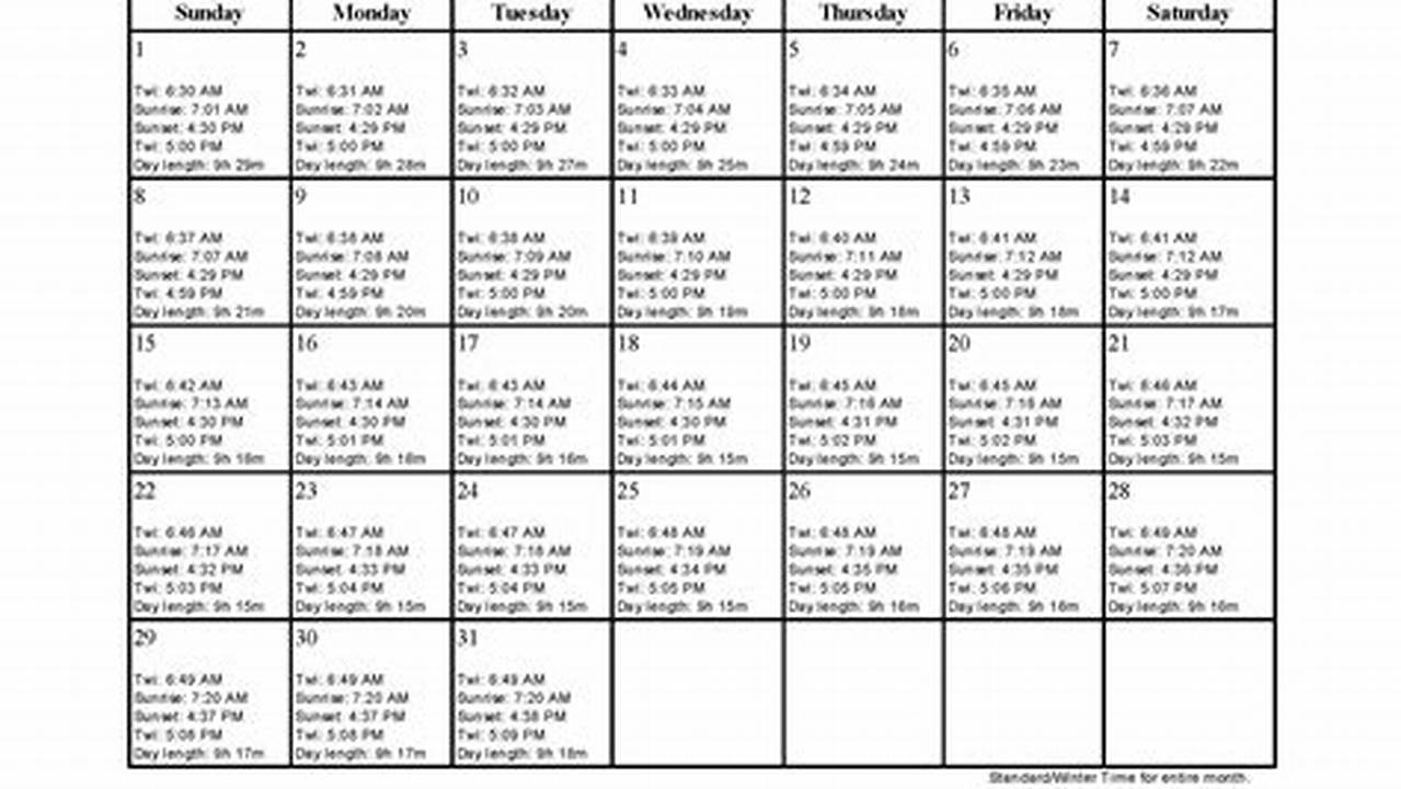 The Sunrise And Sunset Printable Calendar In Tses For November 2024 Is Free To Download, Edit, Customize Or Print In Pdf, Word, Or Excel Format., 2024