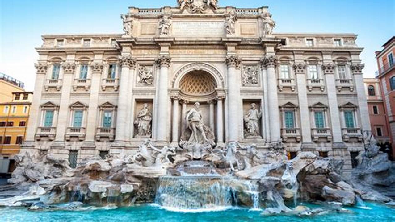 The Trevi Fountain, An Iconic Symbol Of Rome, Stands As A Masterpiece Of Baroque Art And Architecture., Images