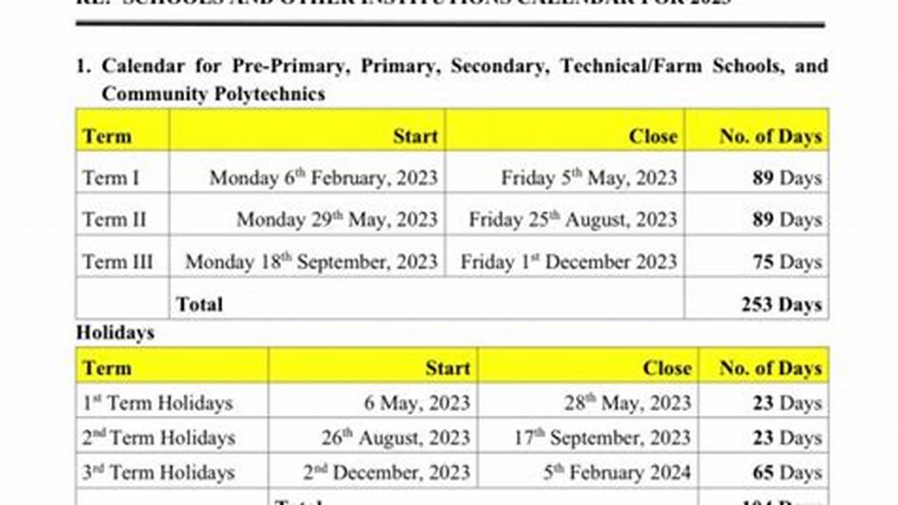 These Dates Are Unlikely To Be Modified By The Ministry Of Education., 2024