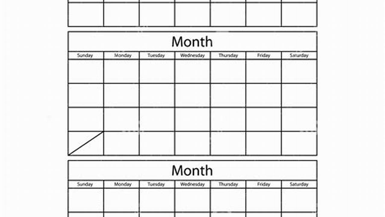 Three Month Blank Calendar