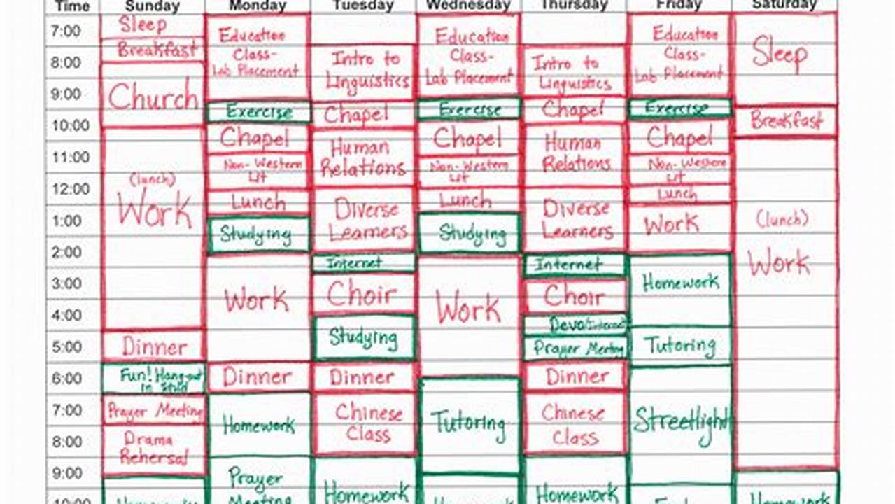 Time Management, Calender Template
