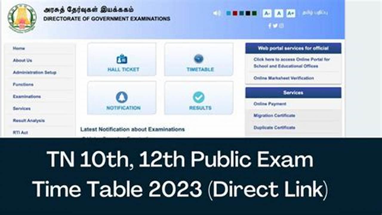 Tn 10Th Public Exams 2024 Will Be Held From March 26, 2024, To April 8, 2024, And Tn 12Th Public Exam Dates 2024 Are March 1, 2024, To March 22, 2024., 2024