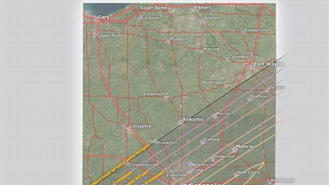Total Eclipse 2024 Indiana Map