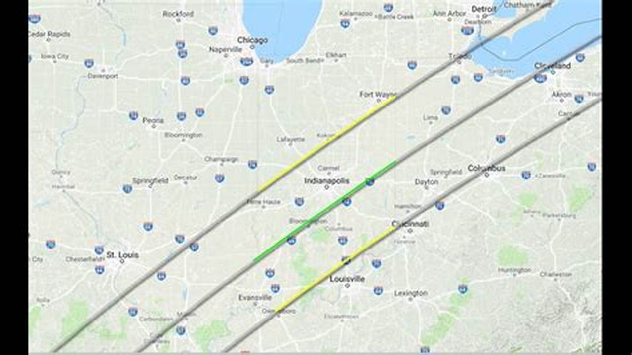 Total Solar Eclipse 2024 Indianapolis Pink Line