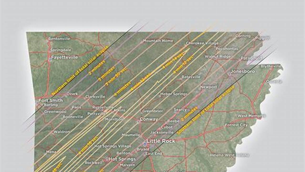 Total Solar Eclipse 2024 Path Map Arkansas Map