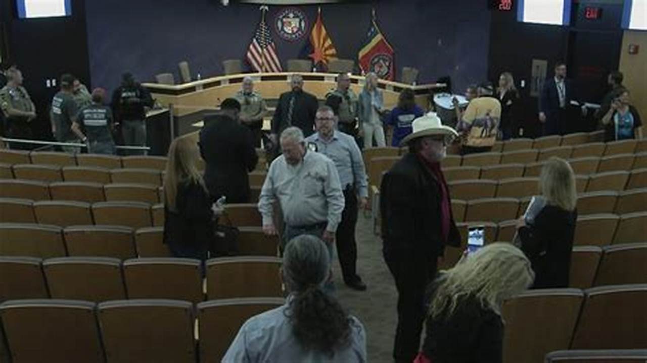 Trump Supporters Refused To Leave A Maricopa County Board Of Supervisors Meeting Room After Rushing The Dais And Ending The Meeting On Feb., 2024