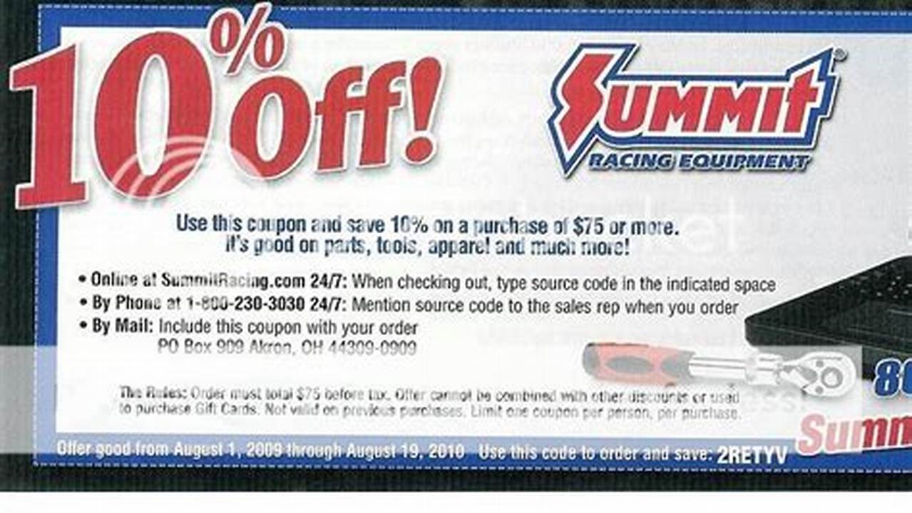 Try All Summit Racing Codes At Checkout In One Click., 2024