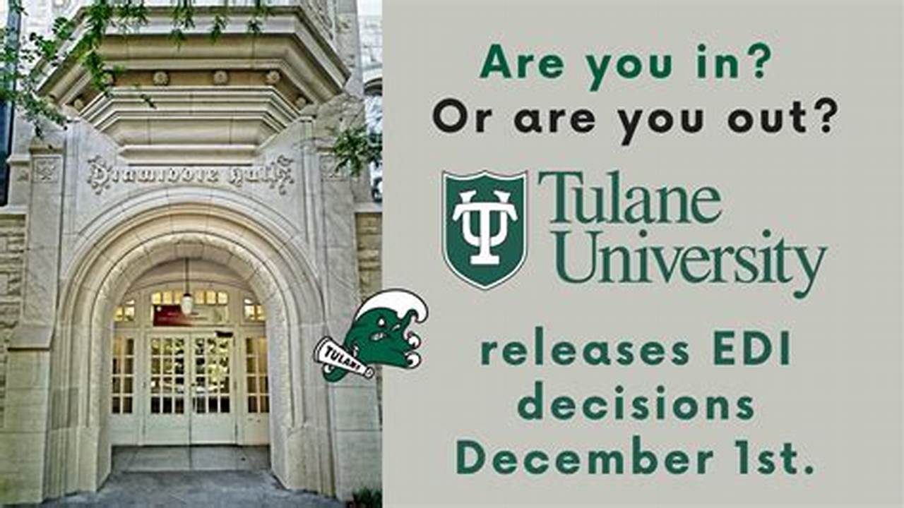 Tulane Early Decision Acceptance Rate 2024