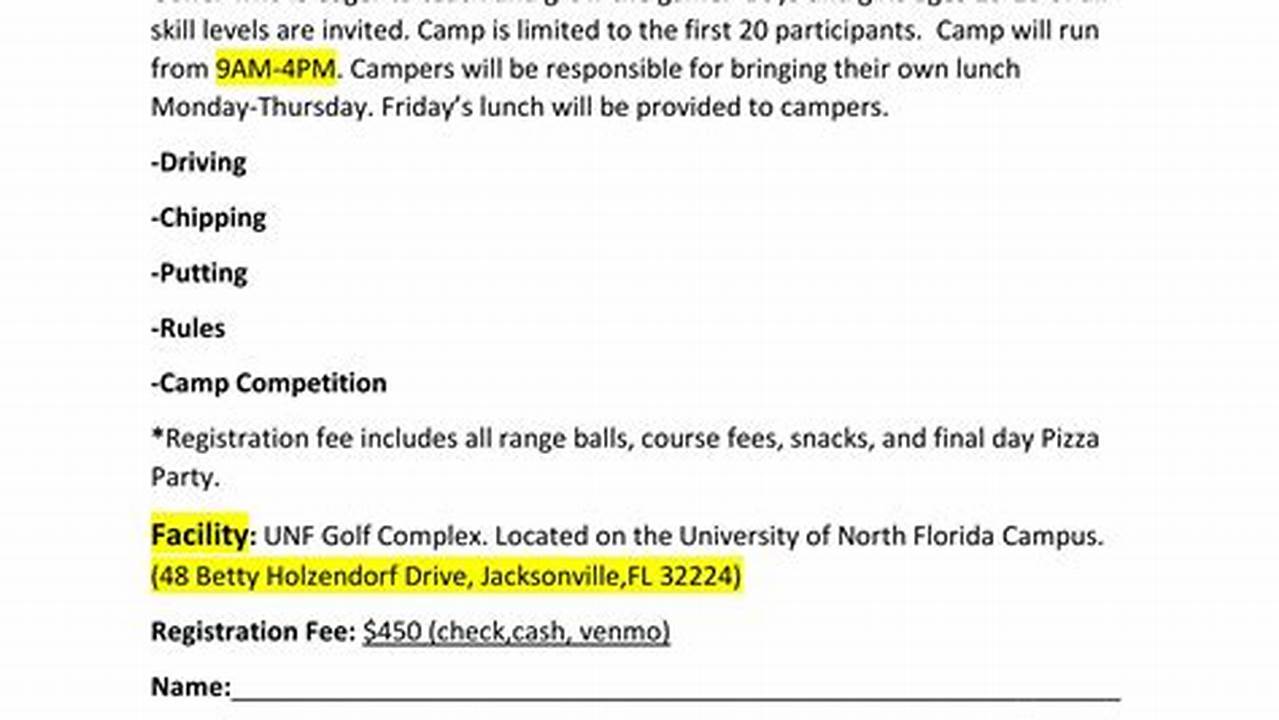 Unf Summer Camps 2024