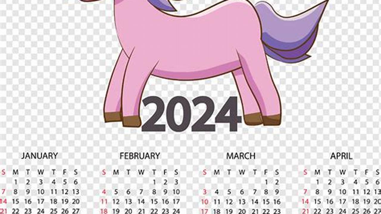 Unicorn Calendar 2024 Year