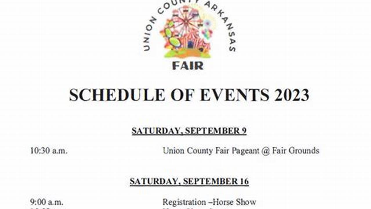 Union County Fair Schedule 2024