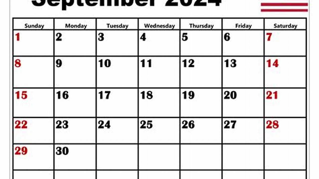 United States 2024 September Calendar2024 Blank Calendar Printable Free Download