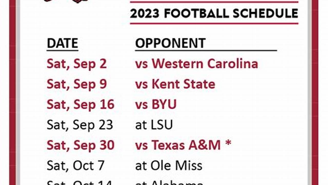 University Of Arkansas Football Schedule 2024
