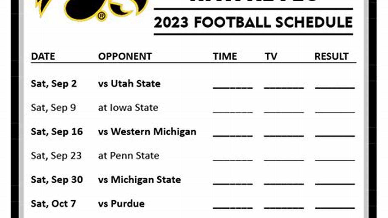 University Of Iowa Football Schedule For 2024