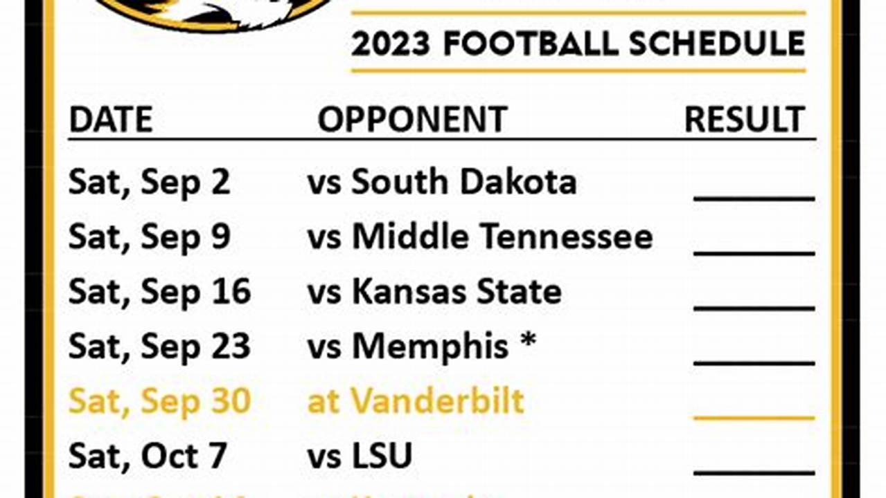 University Of Missouri 2024 Football Schedule
