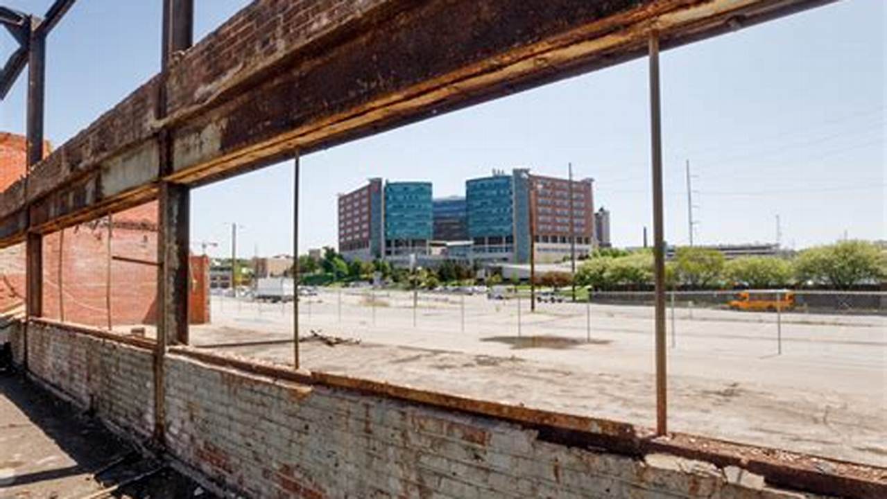 Unmc Buildings Viewed Through The Shell Of The Former Omaha Steel Works, Which Is Being Transformed Into The Catalyst Project West Of Saddle Creek Road Near., 2024