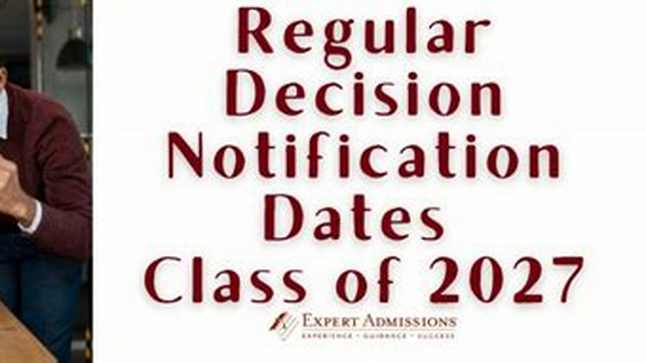 Update #45 (3/27) Here&#039;s Our Updated List Of Regular Decision Notification Dates For The Class Of 2024., 2024
