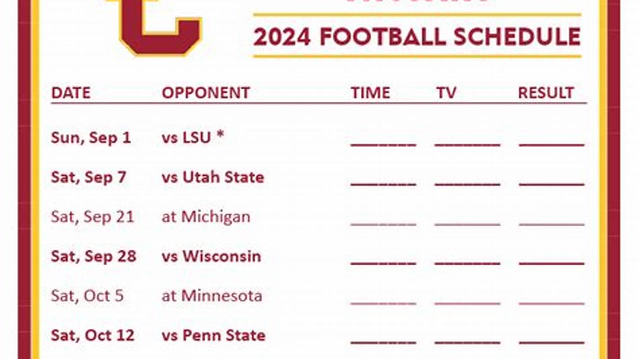 Usc Trojans Schedule 2024