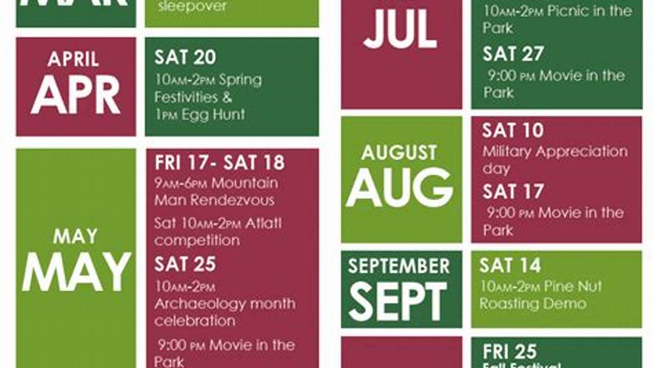 Utah Activities Calendar