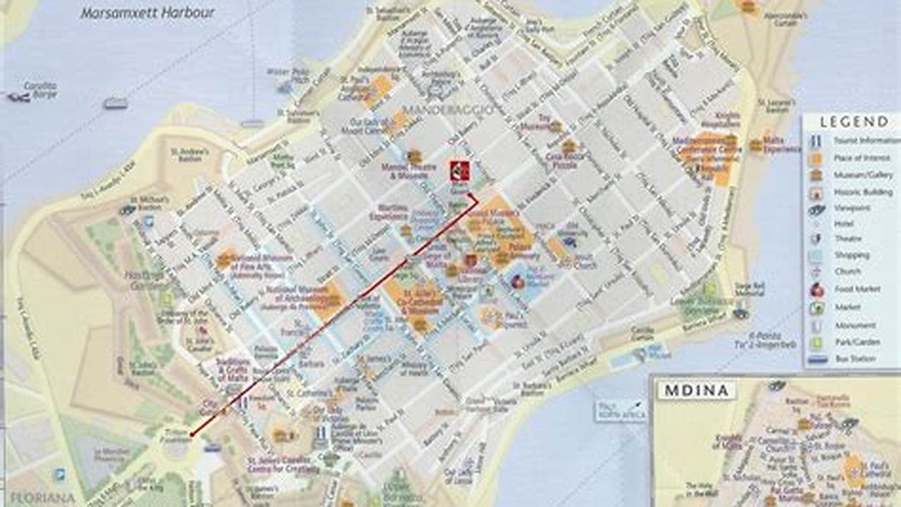 Valletta, Malta + Google Map., 2024