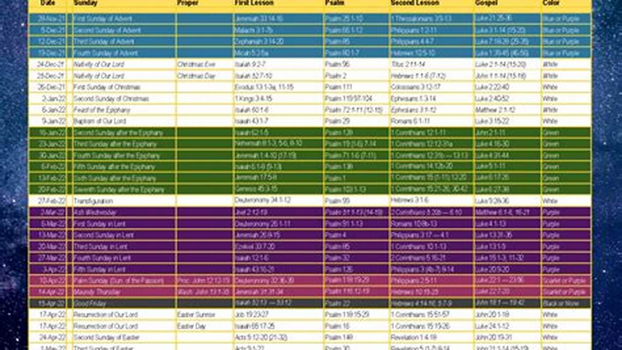 Vanderbilt Lectionary 2024 Year C