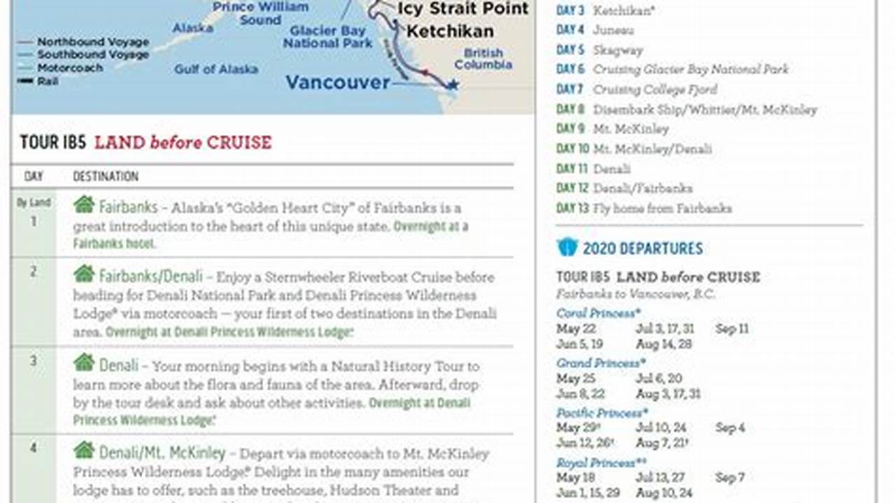 View All Alaska Cruise Schedules Organized By Cruise Line, Route, And Date., 2024