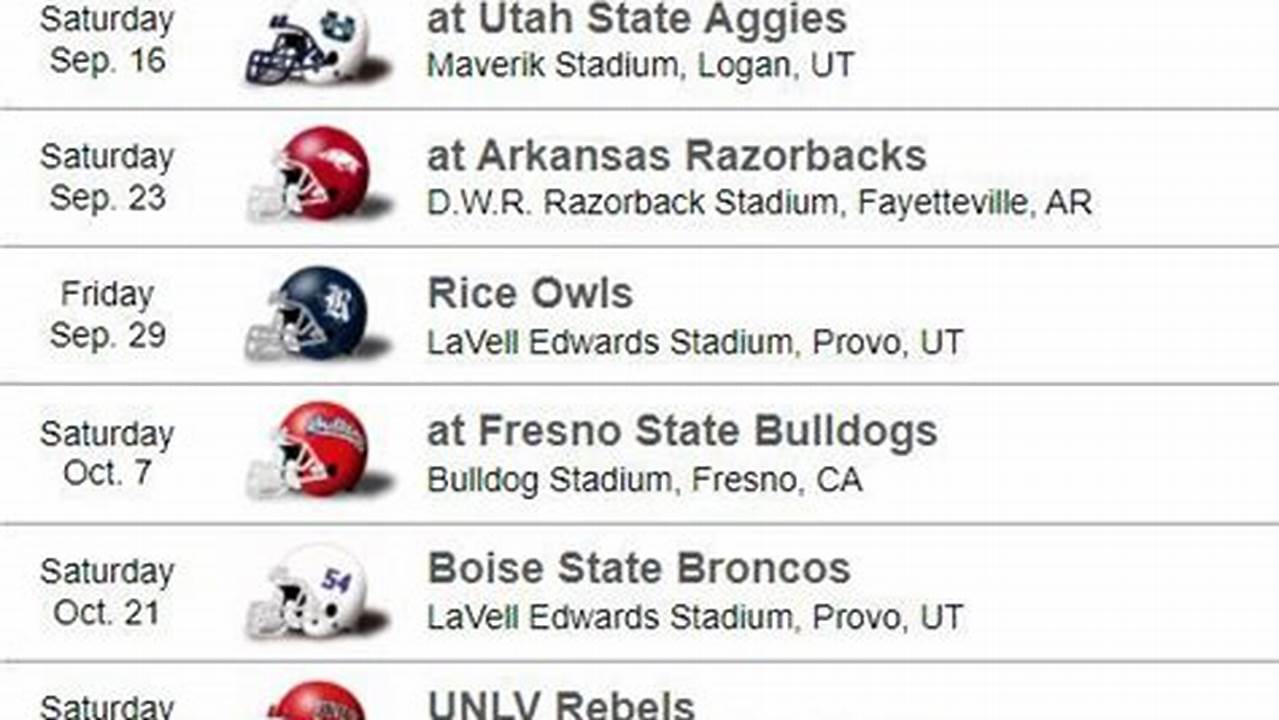 View The 2024 Byu Football Schedule At Fbschedules.com., 2024