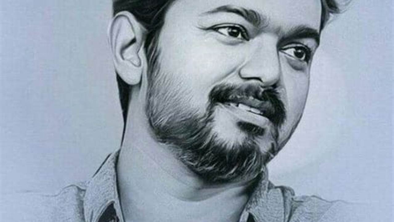 Vijay Pencil Drawing: Capturing the Essence of Simplicity With Charcoal Finesse