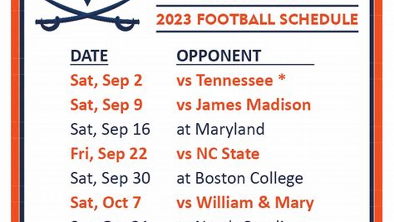 Virginia Football Schedule 2024