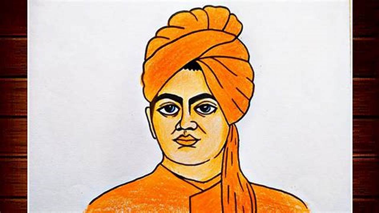 Vivekananda Drawing Sketch: A Masterful Portrayal of a Spiritual Icon