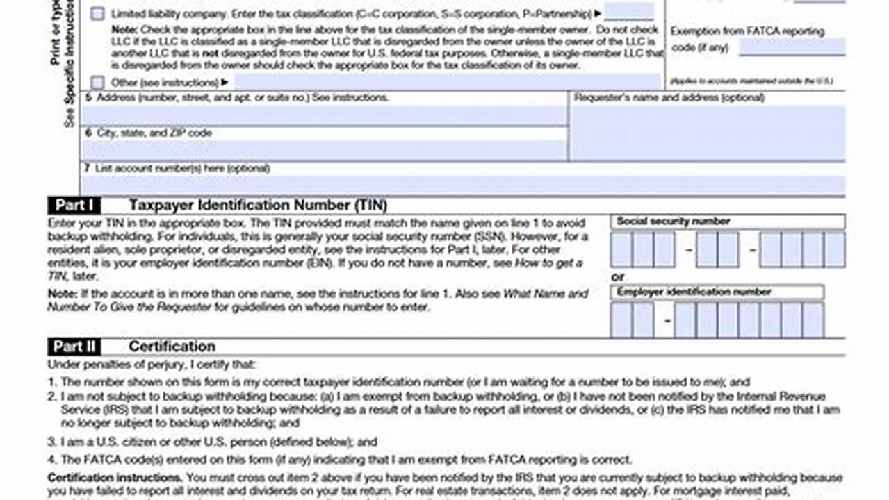 W-9 Tax Form 2024